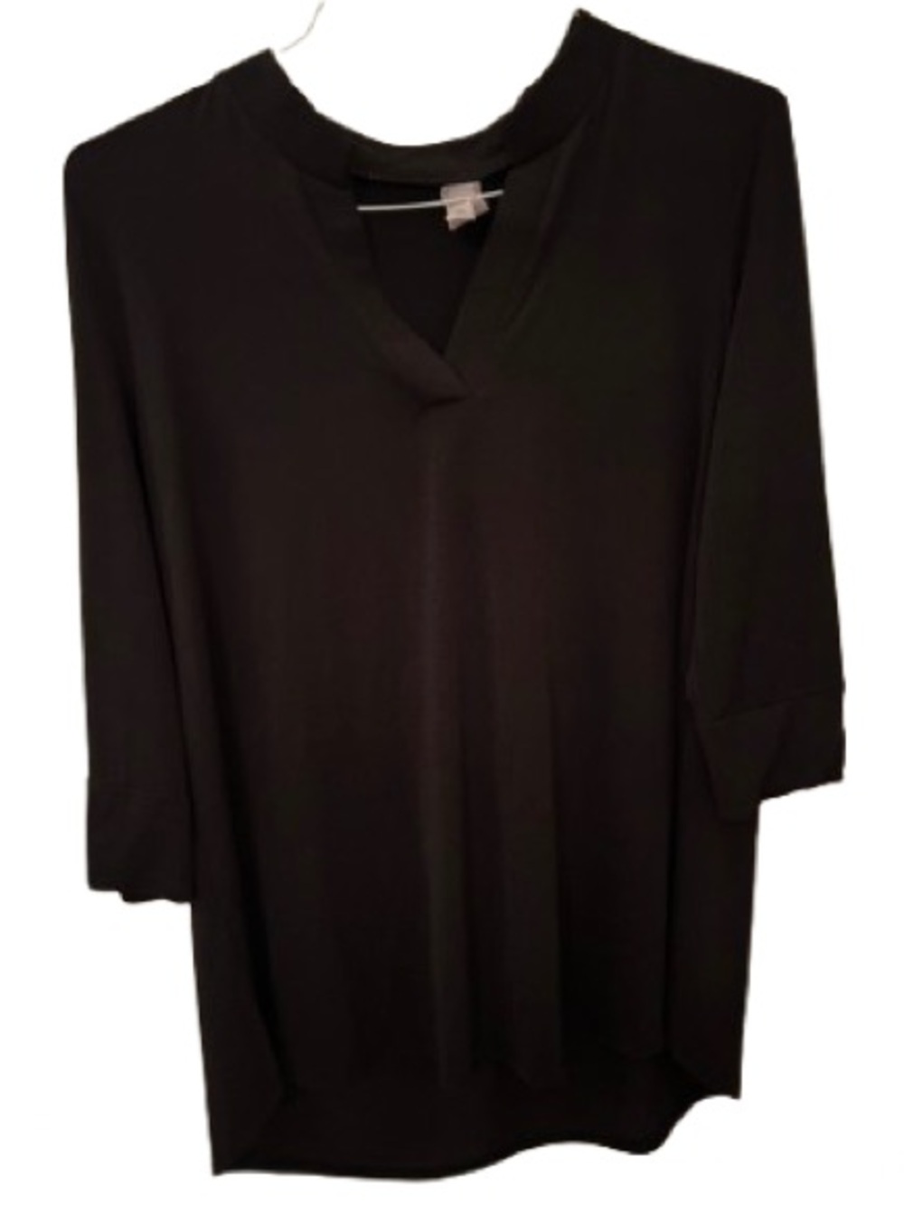Honeyme Black V-Notch Tunic Top Size M